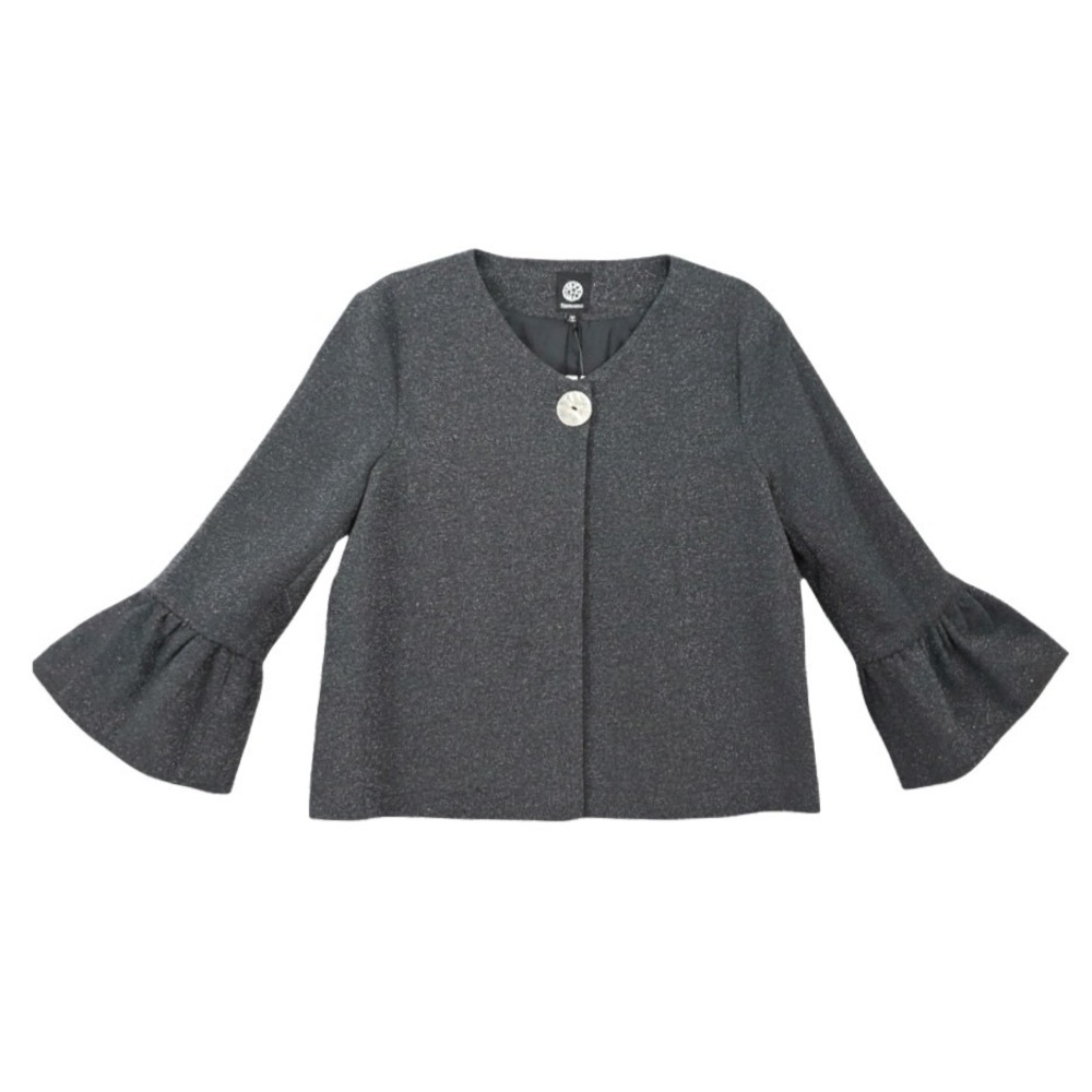 NWT Bobeau Jacket CHARCOAL GRAY SHIMMER 1-Button Bell Sleeves Cocktail Evening M
